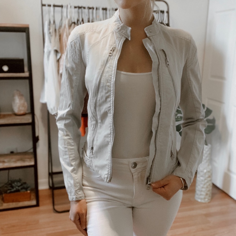 Armani Exchange grey women’s moto jacket